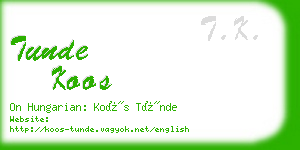 tunde koos business card